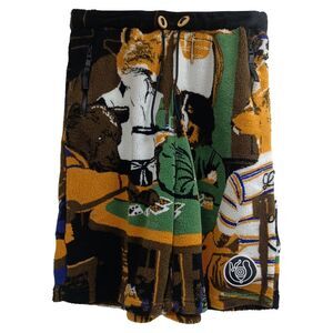 Loewe ELN Dog Poker Fleece Shorts in Multicolor Acetate